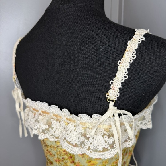 NWT Lacemade Van Gogh Sunflower Corset Top M Victorian Cottage Bridgerton Boho - Picture 7 of 11